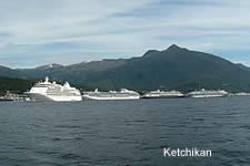 Ketchikan with ships